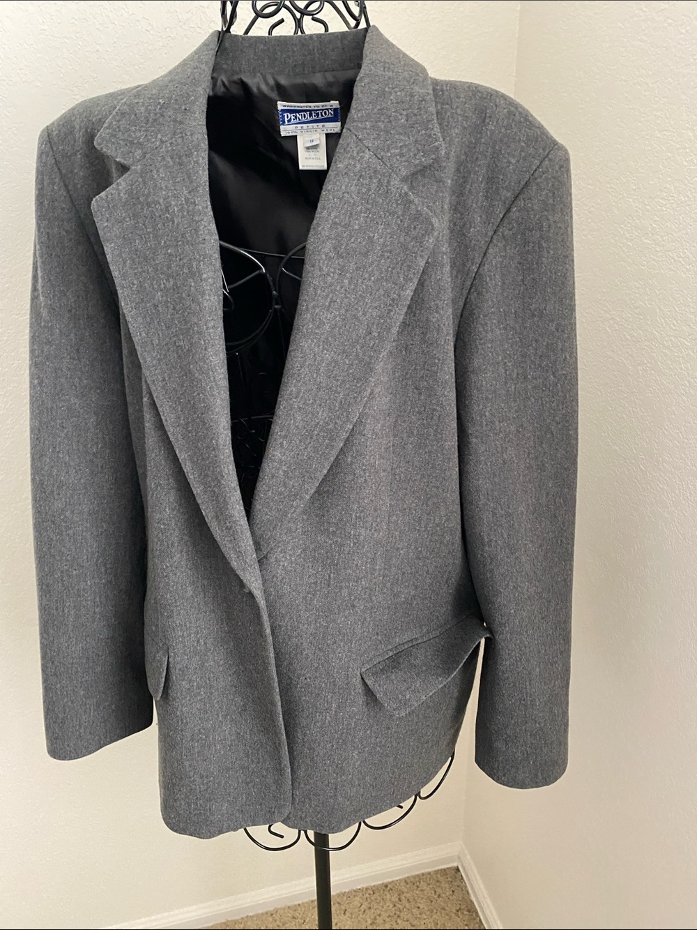 Vintage Pendleton Gray Women's Tailored Wool Blazer